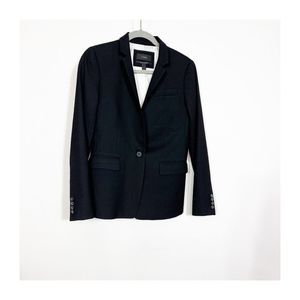J. Crew Regent Blazer Jacket In Wool Flannel Black Womens Size 4